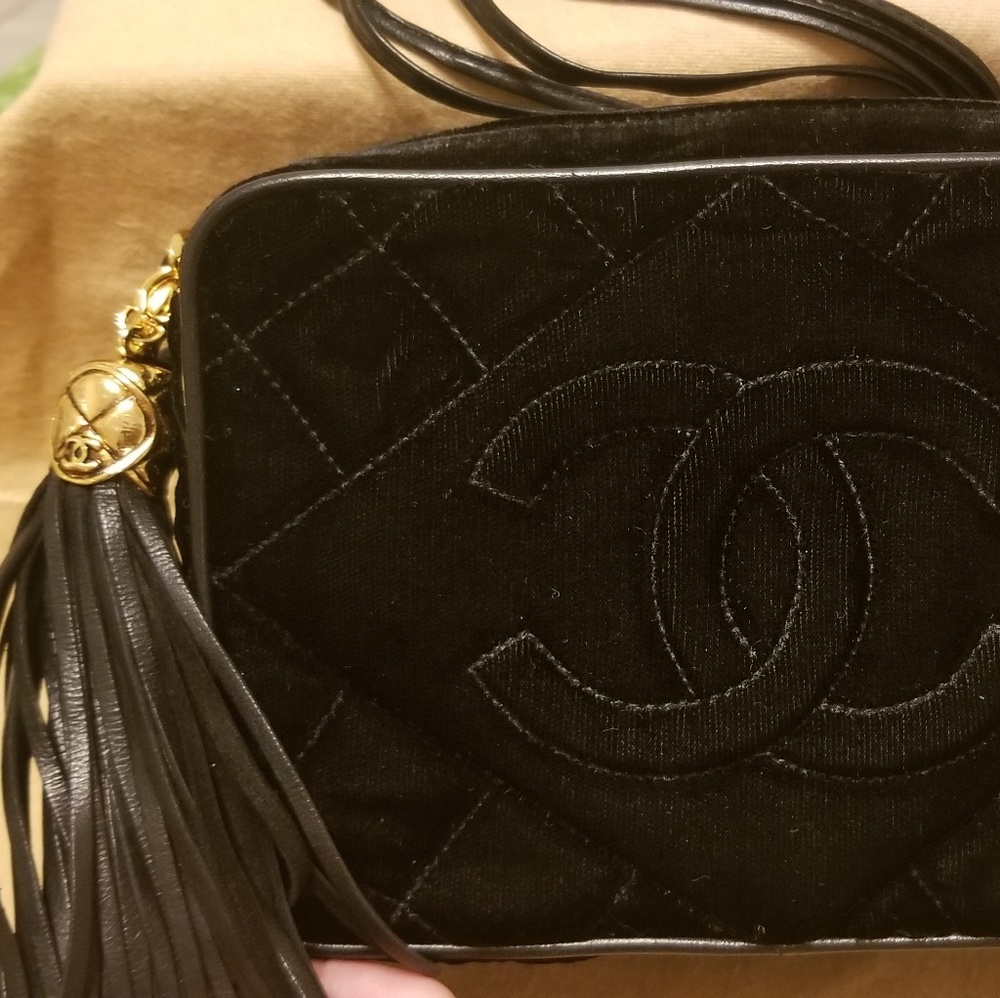 Chanel Quilted Velvet Camera Bag